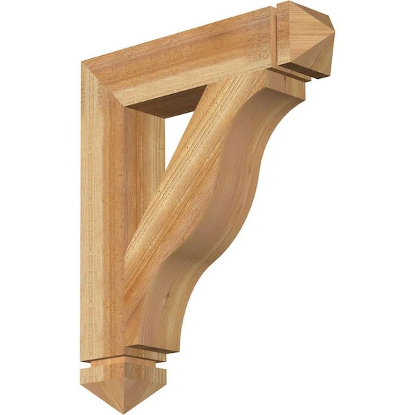 Ekena Millwork 4 in. x 24 in. x 20 in. Western Red Cedar Funston Arts and Crafts Rough Sawn