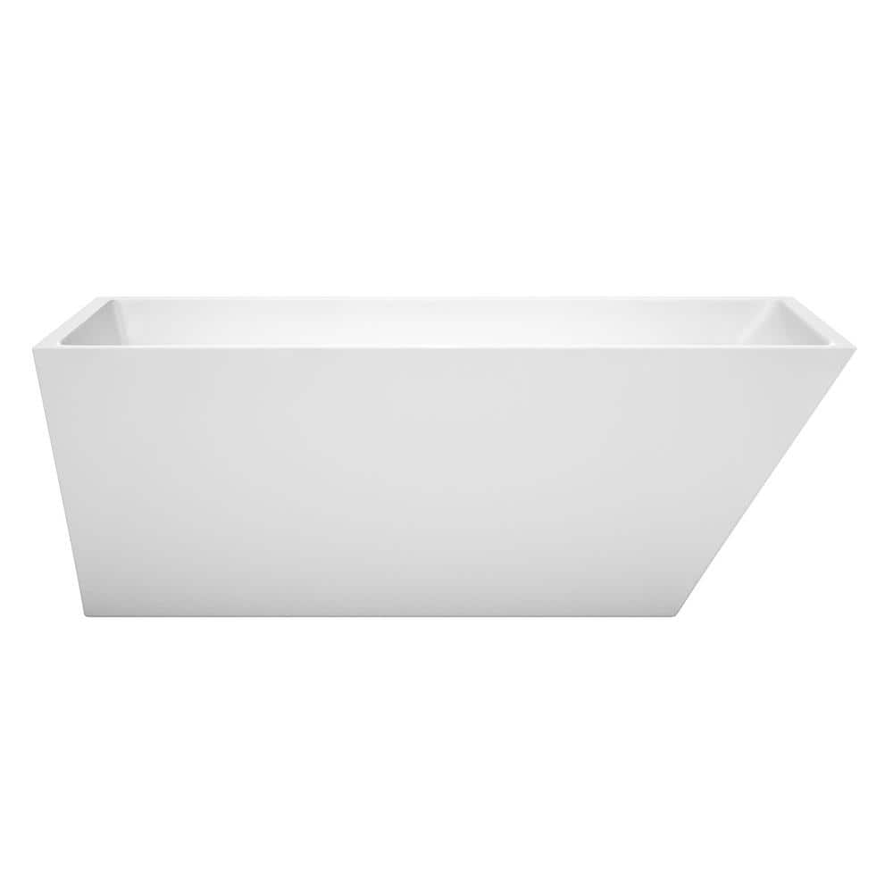 Hannah White Acrylic Freestanding Soaking Bathtub