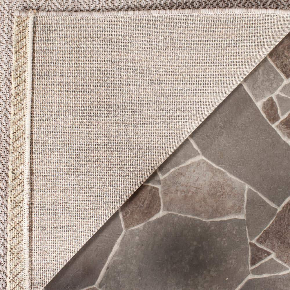Beige Courtyard 59" Easy-Care Synthetic Indoor/Outdoor Area Rug