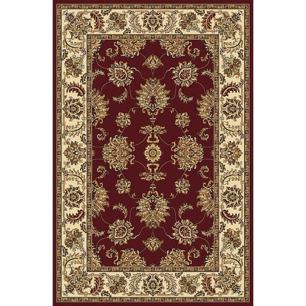 Noble Burgundy 8 ft. x 10 ft. Traditional Floral Oriental Area Rug