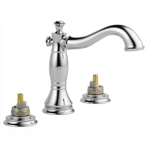 Cassidy 8 in. Widespread 2-Handle Bathroom Faucet with Metal Drain Assembly in Chrome (Handles Not Included)