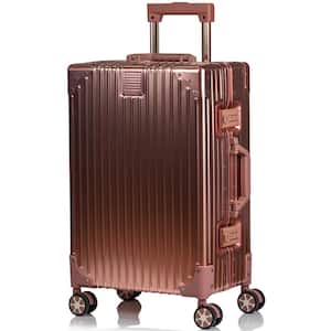 Elite 21 in. Rose Gold Aluminum Luggage Carry-on with Spinner Wheels