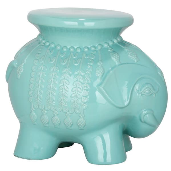 SAFAVIEH Elephant Egg Blue Ceramic Garden Stool