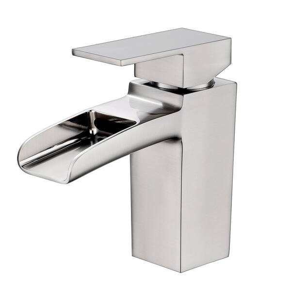 Maincraft Single-Handle Single-Hole Bathroom Faucet in Brushed Nickel