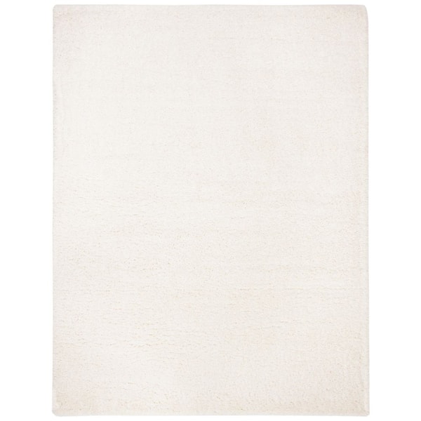 Fontana Shag Ivory 9 ft. x 12 ft. Solid Area Rug