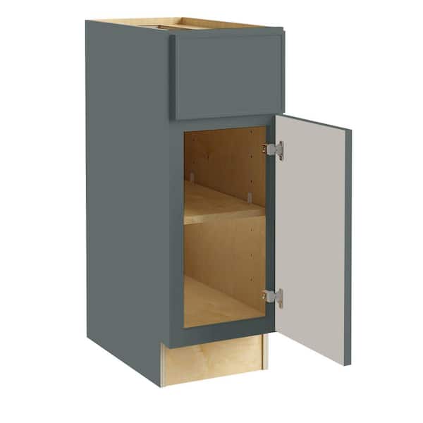 Home Decorators Collection Franklin 12 in. W x 24 in. D x 34.5 in. H Assembled Plywood Base Kitchen Cabinet in Verdant Green with Soft Close RH