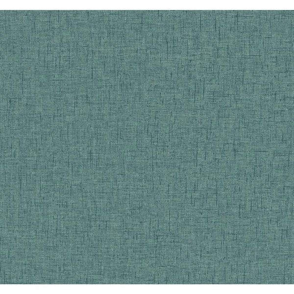 A-Street Prints Bentley Teal Faux Linen Wallpaper