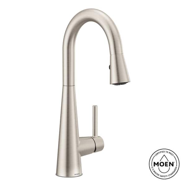 MOEN Sleek Single-Handle Pull-Down Sprayer Bar Faucet Featuring Reflex and Power Clean in Spot Resist Stainless Steel