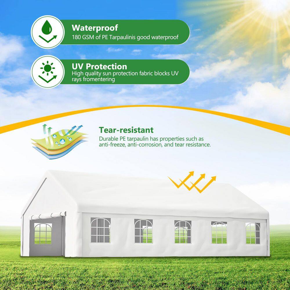 20x32 Ft White Heavy-Duty Outdoor Event Canopy Tent