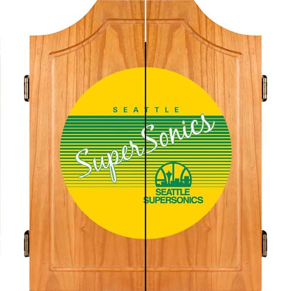 Trademark 20.5 in. Seattle Super Sonics Hardwood Classics NBA Wood Dart  Cabinet Set NBA7000HC-SSS - The Home Depot