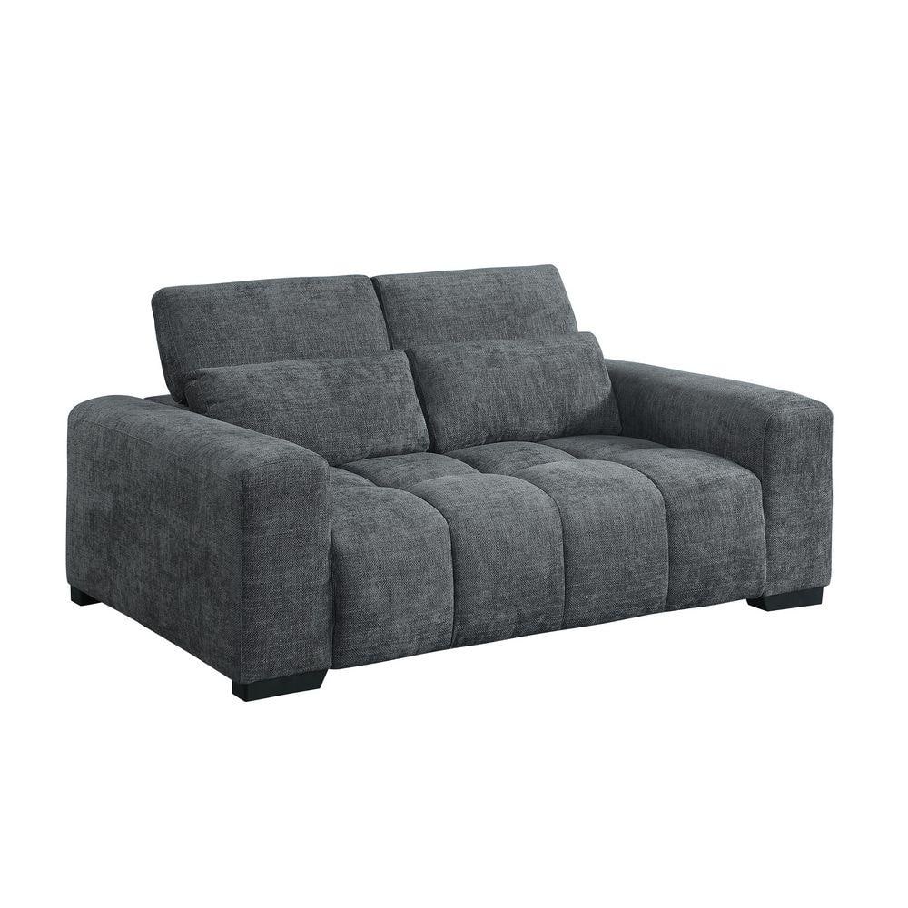 Best Quality Furniture Lena 46 in W. Dark Grey Color Chenille