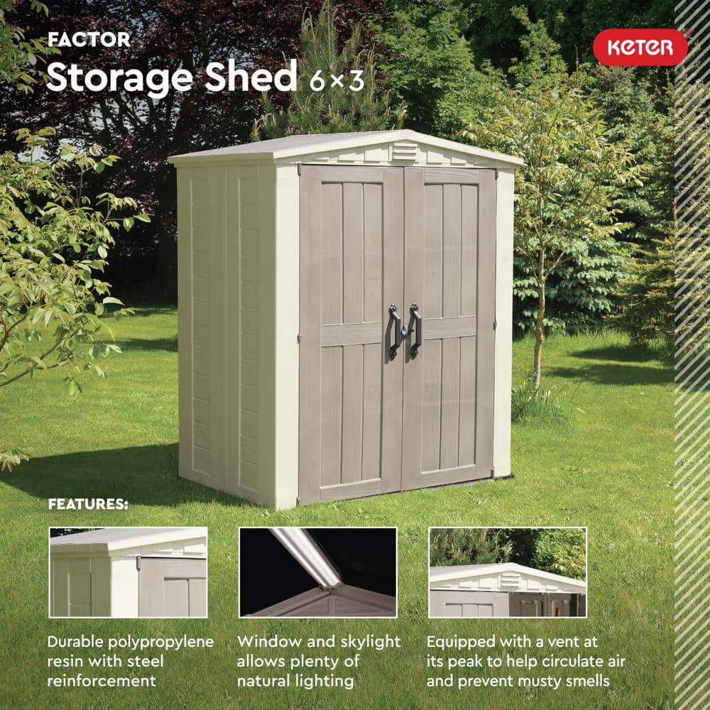 Keter 6' x 3' Taupe and Brown Resin Outdoor Storage Shed