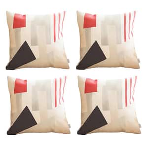 Bohemian Jacquard Multi-Color 18 in. x 18 in. Square Abstract Throw Pillow (Set of 4)