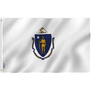 Fly Breeze 3 ft. x 5 ft. Polyester Massachusetts State Flag 2-Sided Flags Banners with Brass Grommets and Canvas Header