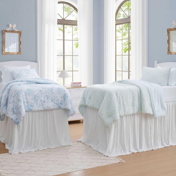 ★美品★LAURA ASHLEY SD　ベッドセット Laura Ashley Quartet Reversible 7-Piece Light Blue Microfiber King