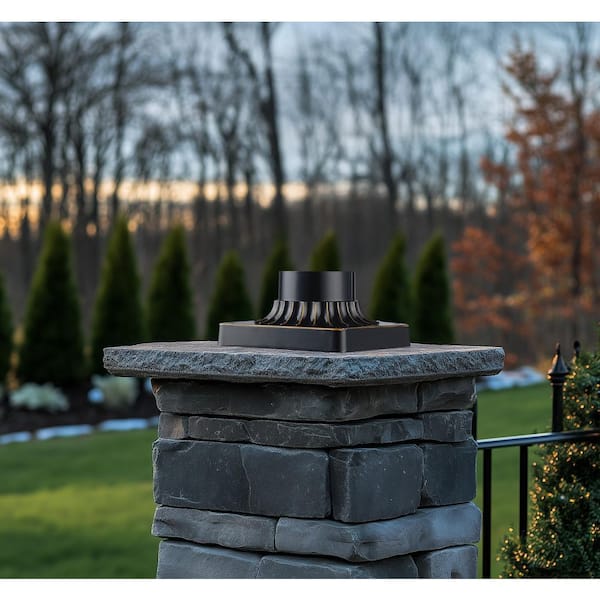 Bel Air Lighting Canby 5.5 in. Rubbed Oil Bronze Square Pier Mount Base for 3 inch Post Top Mounts