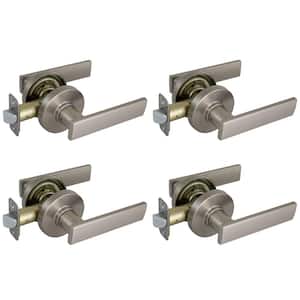 Westwood Satin Nickel Hall and Closet Door Lever with Round Rose (4-Pack)