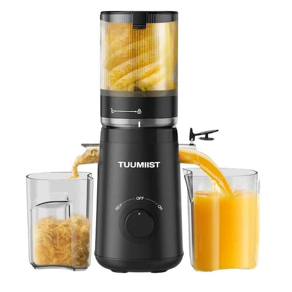 Cold Press Juicer with 5.3 in. Extra Large Feed Chute Fit Whole Fruits and Vegetables Easy to Clean BPA Free in Black