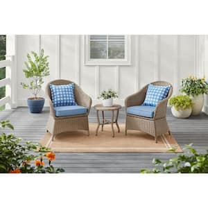 Mayberry 3-Piece Metal Outdoor Bistro Set with Lake Cushions