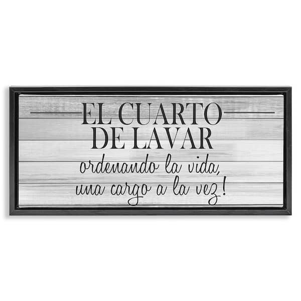 Stupell Industries The Laundry Room by Kim Allen Black Floater Frame Typography Graphic Art Print 11 in. x 25 in.