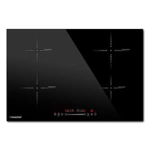 30 in. 4-Elements Ceramic Induction Cooktop in Black with 9-Heating Levels and Child Safety Lock (220V-240V/7200W)