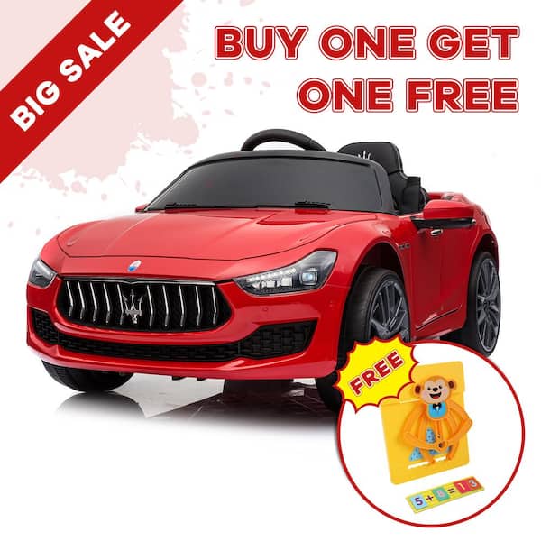 TOBBI 12-Volt Kids Ride On Car Licensed Maserati Electric Vehicle with Remote Control/LED Lights/MP3 Player, Red
