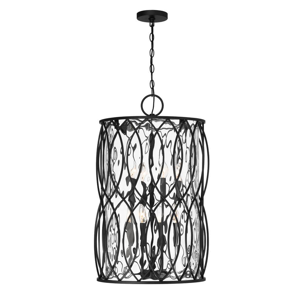 Snowden Matte Black Glass 8-Light Pendant