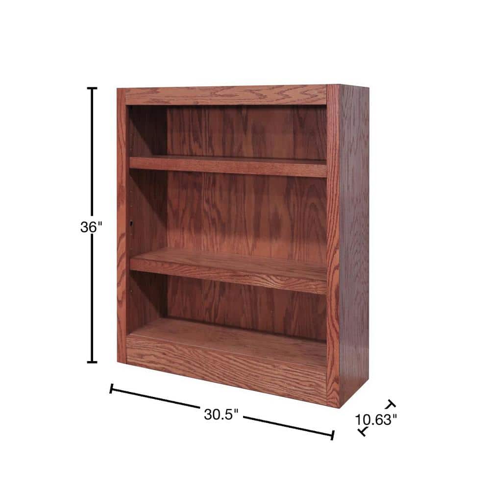 Espresso Adjustable Wood 36" Single Wide Bookcase