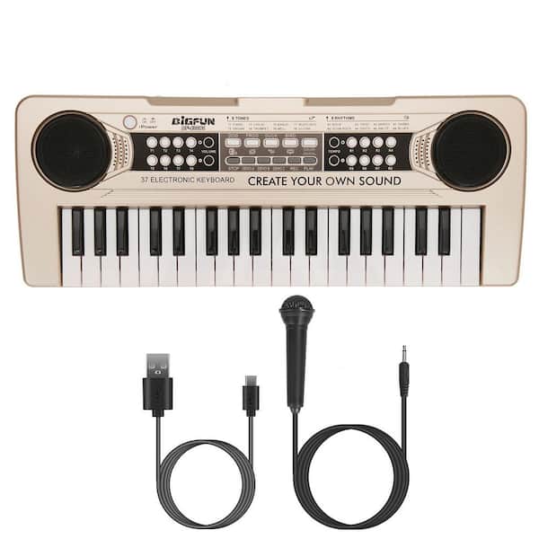 cenadinz Champagne 37 Keys Digital Music Electronic Keyboard Electric Piano Musical Instrument Kids Keyboard/Microphone