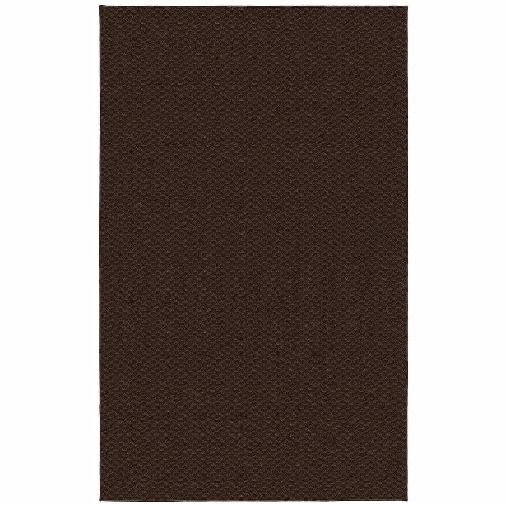 Chocolate 9' x 12' Tufted Non-slip Synthetic Area Rug
