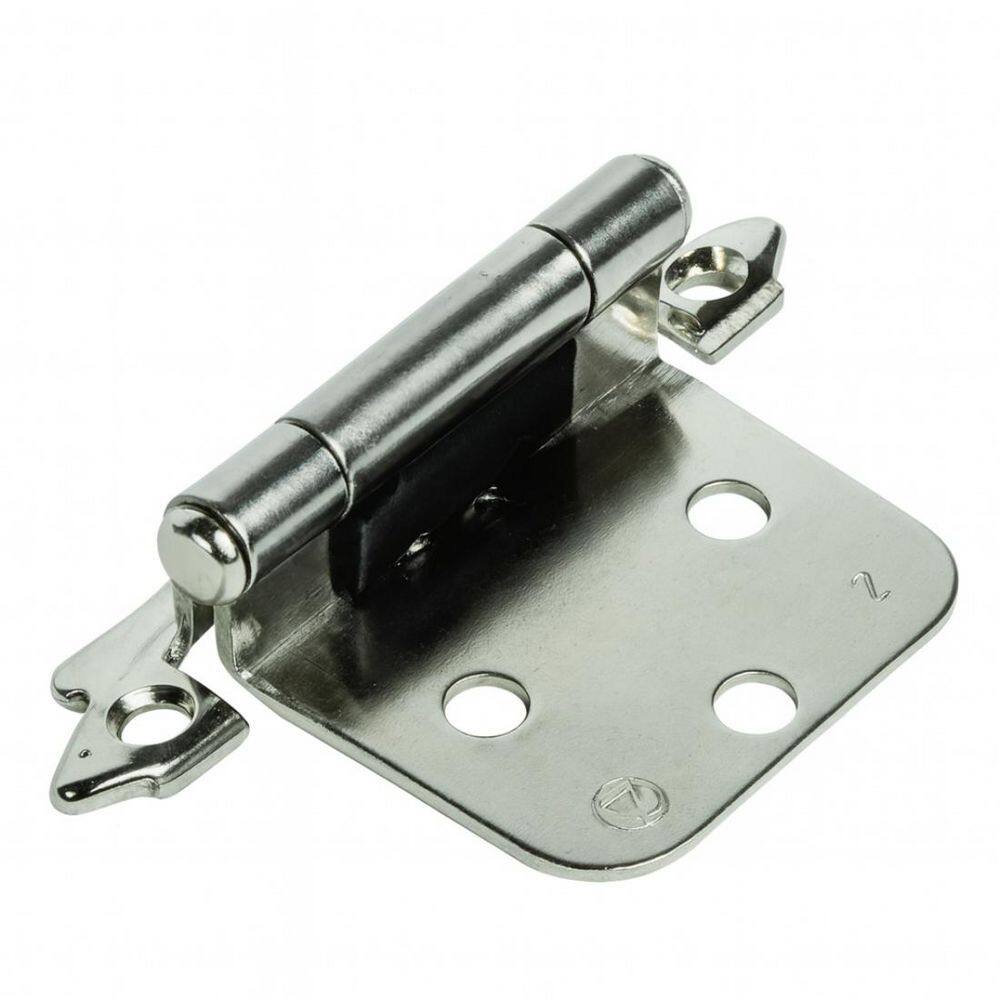 1-1/2 in. Surface Mount Self-Closing Exposed No Radius Cabinet Hinge in Satin Nickel - (Set of 24) price history on PriceWatchPro
