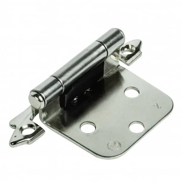 Sapphire 1-1/2 in. Surface Mount Self-Closing Exposed No Radius Cabinet Hinge in Satin Nickel - (Set of 24)