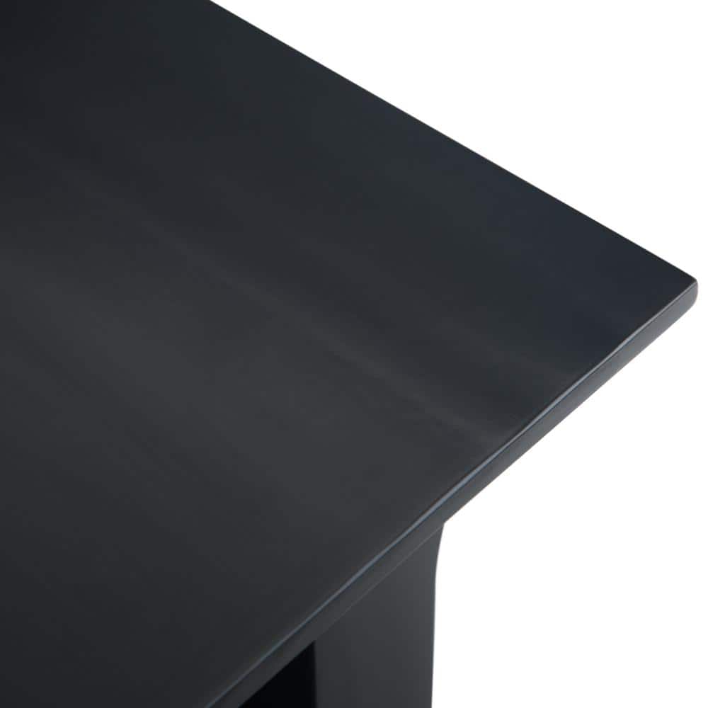 Acadian Solid Wood 14" Black Rectangular Narrow Side Table