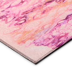 Karina Pink 3 ft. x 5 ft. Geometric Indoor/Outdoor Area Rug