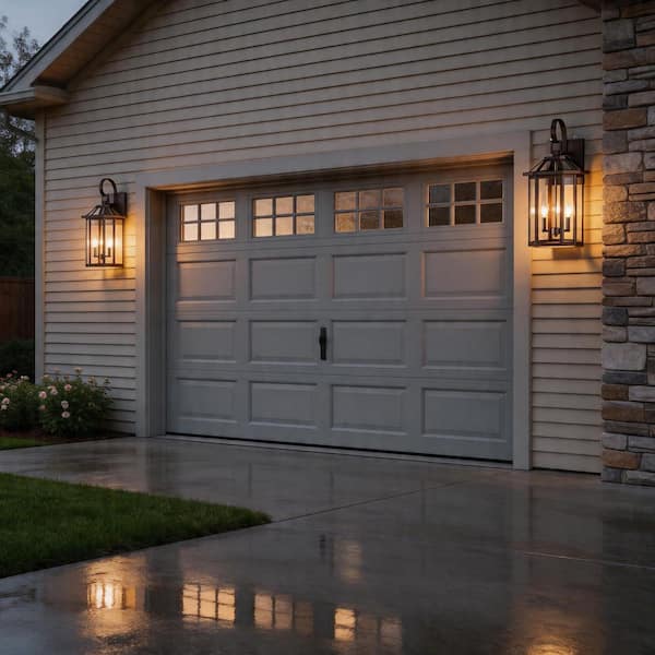 Maxax Decorators 26 in. 2-Light Bronze Modern Dust to Dawn