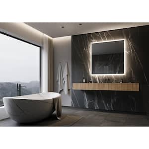 Backlit 42 in. W x 42 in. H Square Frameless Wall Mounted Bathroom Vanity Mirror 6000K LED