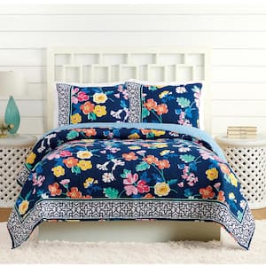 Maybe Navy Twin Cotton Quilt