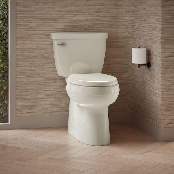Cimarron 12 in. Rough In 2-Piece 1.28 GFP Single Flush Elongated Toilet w/ Skirted Trapway in Biscuit, Seat Not Included