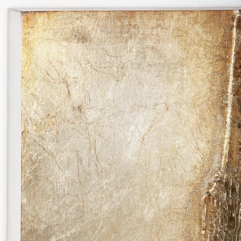 Stratified 72" x 22" Gold and Brown Mixed Media Wall Sculpture