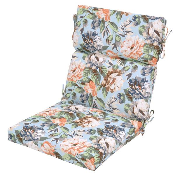 Hampton Bay 21.5 x 20 Outdoor Dining Chair Cushion in Standard Charleston Floral