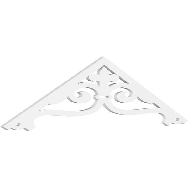 Ekena Millwork Pitch Finley 1 in. x 60 in. x 17.5 in. (6/12) Architectural Grade PVC Gable Pediment Moulding