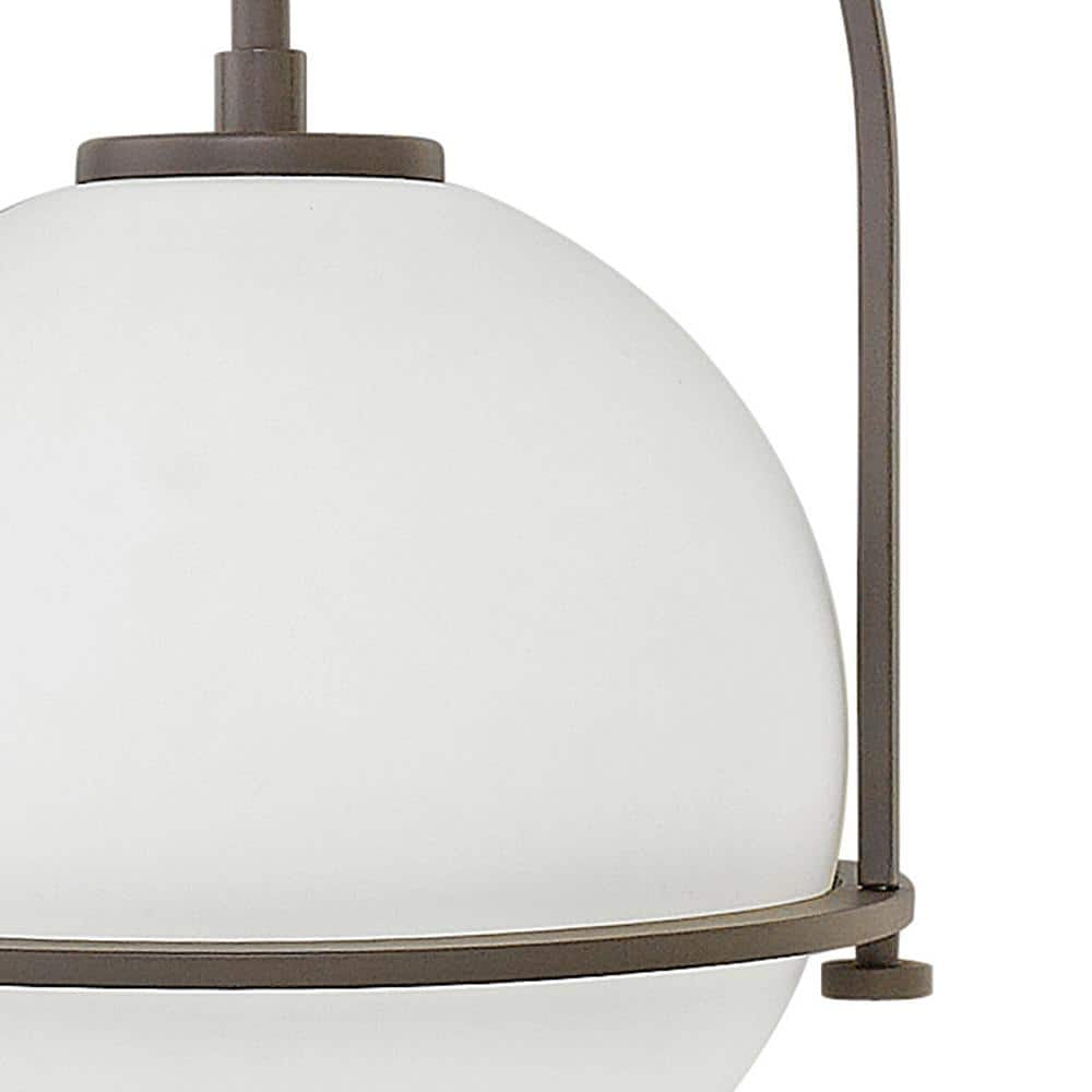 Somerset 10" Etched Opal Globe Pendant in Buckeye Bronze
