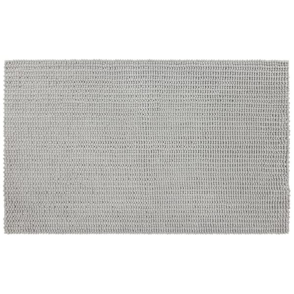 Mohawk Home Homespun Noodle 17 in. x 24 in. Silver Gray Polyester Machine Washable Bath Mat