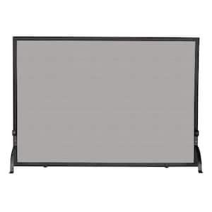 Olde World Iron 39 in. W Single-Panel Fireplace Screen with Steel Construction and Heavy Mesh