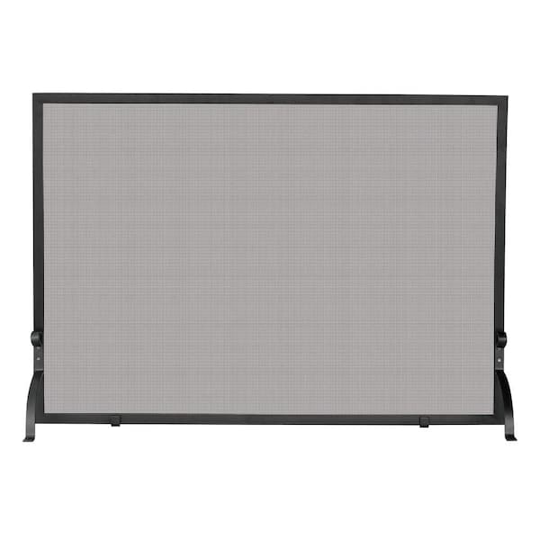 UniFlame Olde World Iron 39 in. W Single-Panel Fireplace Screen with Steel Construction and Heavy Mesh