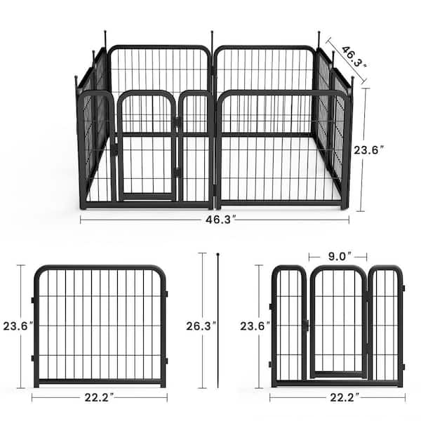 Dog Playpen 8 Panel Dog Fence 24 in. Pet Pen for Small Dogs Pet Exercise Pen for Puppy Rabbit Animals Portable Playpen 08 24 The Home Depot