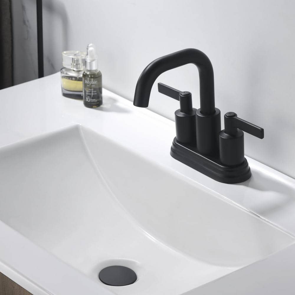 Matte Black Nickel 2-Handle Centerset Bathroom Faucet