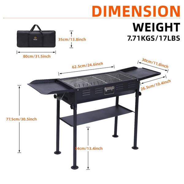 MUKE Portable Charcoal Grill, Folding BBQ Grill, for Skewers with