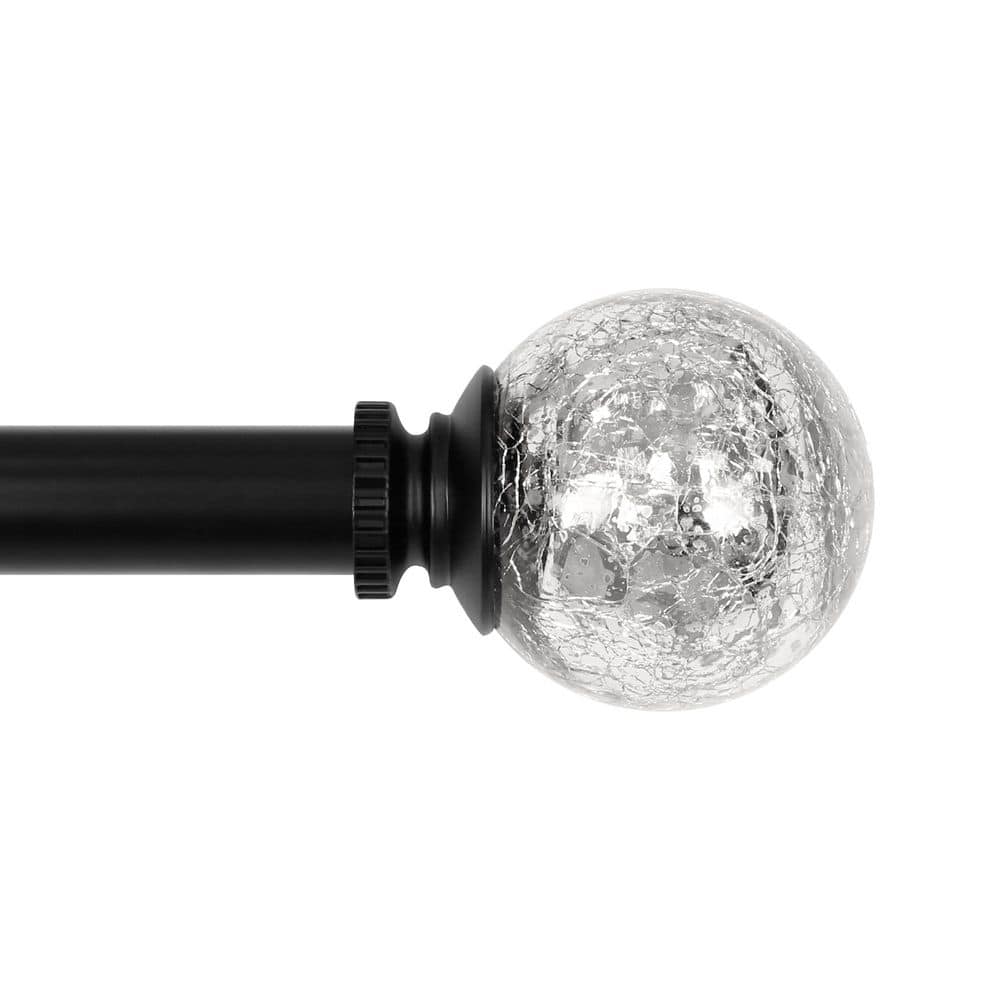 50 in. - 144 in. Adjustable Single Curtain Rod 1 in. Dia in Matte Black with Mercury Glass Sphere Finials price history on PriceWatchPro