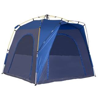 Outsunny Tenda Da Spiaggia Pop Up Automatica - Portatile E Ultraleggera - Blu